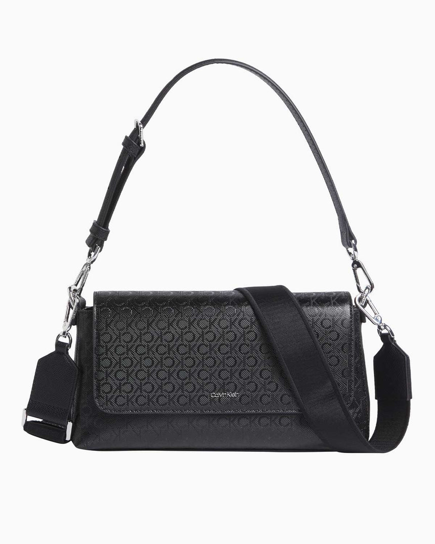 Calvin Klein Must Convertible Shoulder Bag Mono Omuz Çantası Classic Mono Black