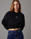 Calvin Klein Woven Label Crew Sweatshirts CK Black