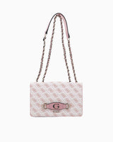 Guess Monogram Baskılı Omuz Çantası Light Rose Logo