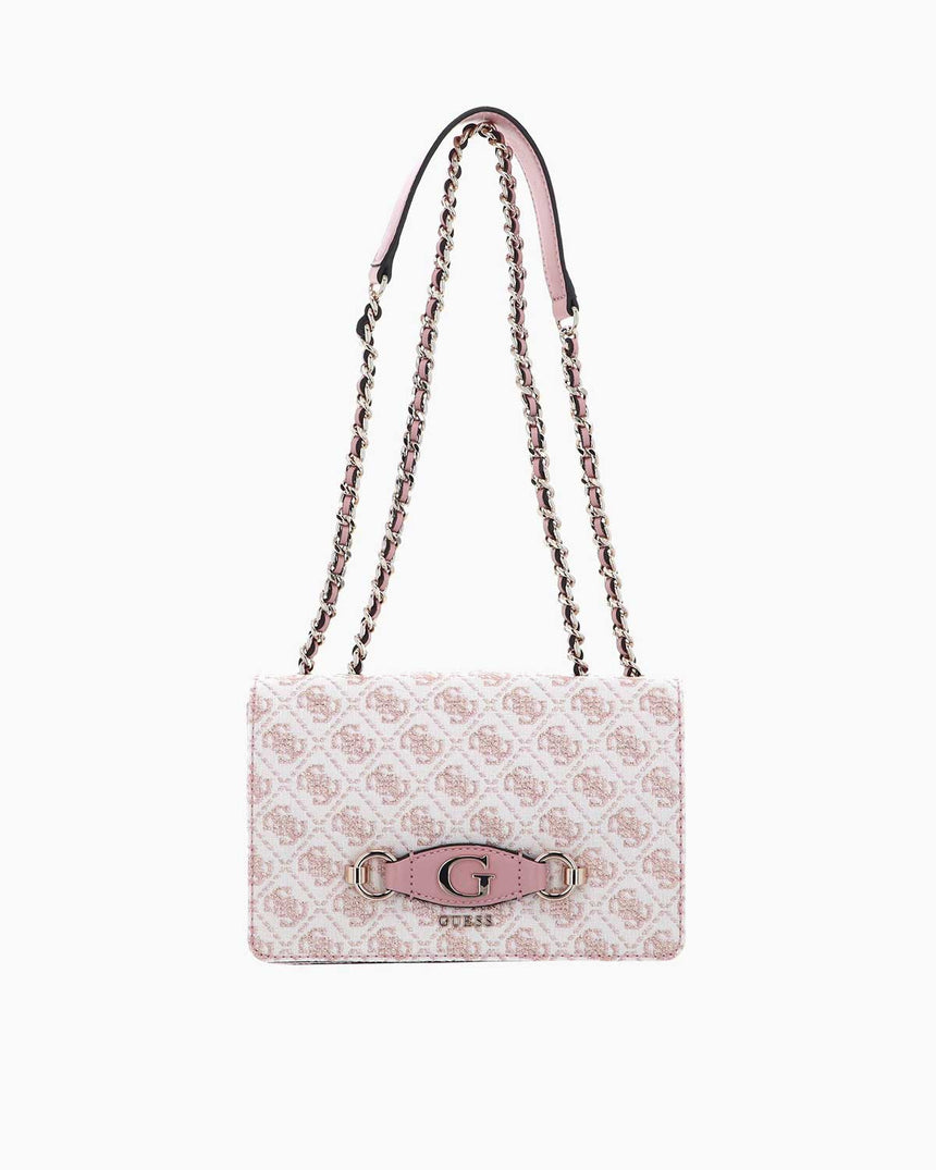 Guess Monogram Baskılı Omuz Çantası Light Rose Logo