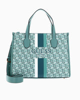 Guess Silvana 2 Compartmen El Çantası Turquoise Logo