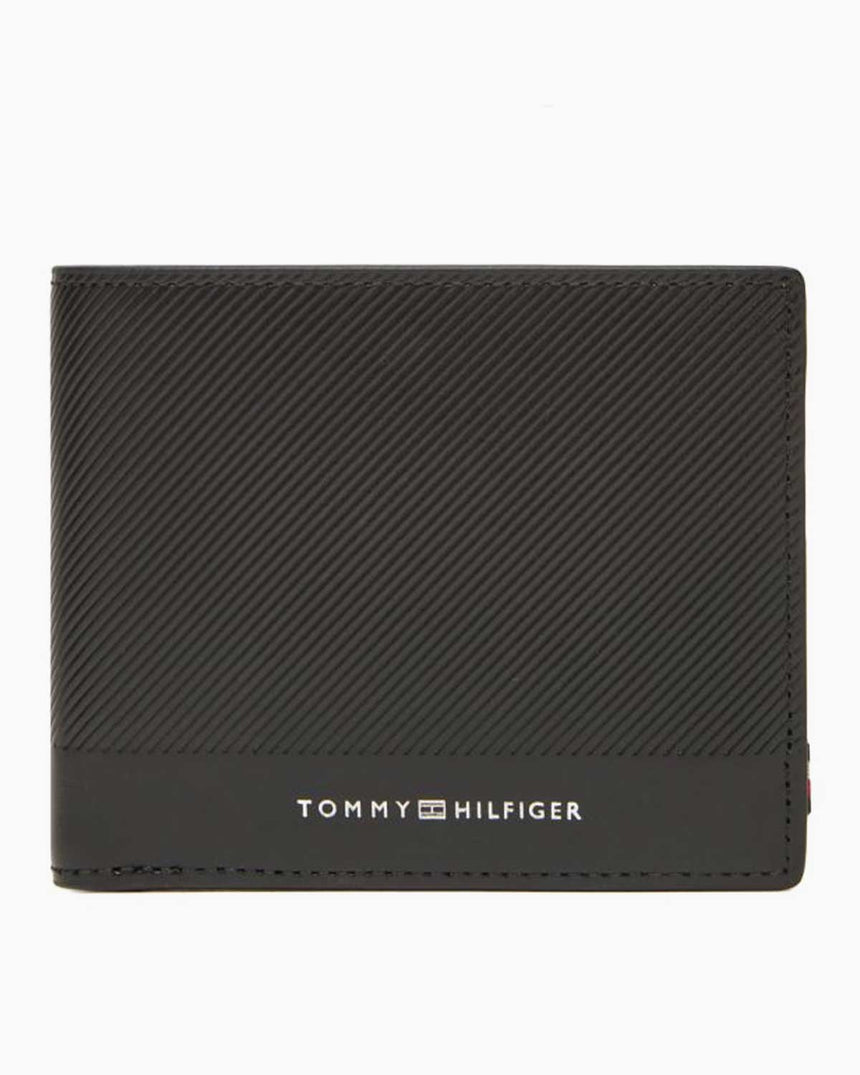 Tommy Hilfiger Foundation Mini Kartlık Detaylı Katlanabilir Erkek Cüzdan Black