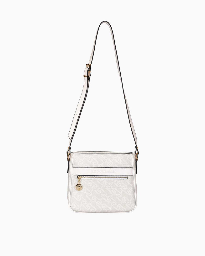 Us Polo Assn Ön Cep Fermuar Detaylı Çapraz Askılı Çanta Taş