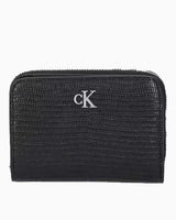 Calvin Klein Kertenkele Desenli Fermuarlı Deri Kadın Cüzdan Black