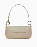 Calvin Klein Logolu Shoulder Pouch Omuz Çantası Beige