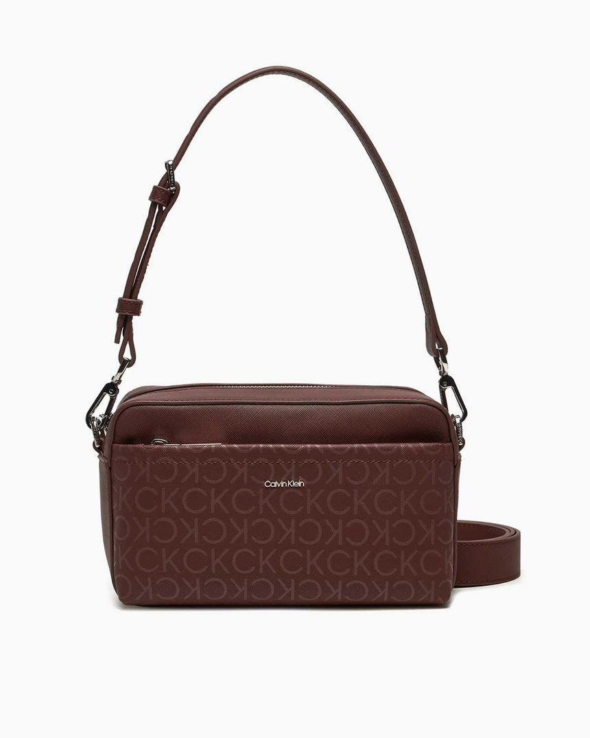 Calvin Klein Must Convertible Monogram Omuz Çantası Cioccolate Lab Monogram Pu