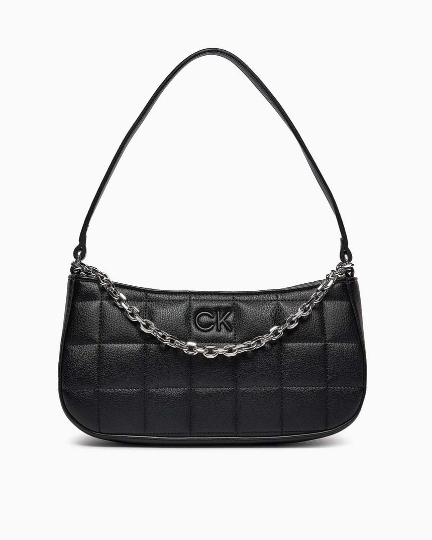 Calvin Klein Square Quilt Chain Omuz Çantası CK Black