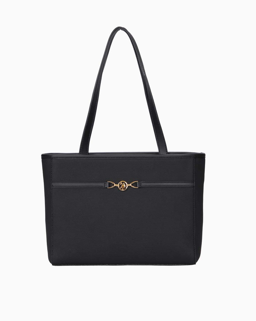 Us Polo Assn Gold Logo Detaylı Omuz Çantası Siyah