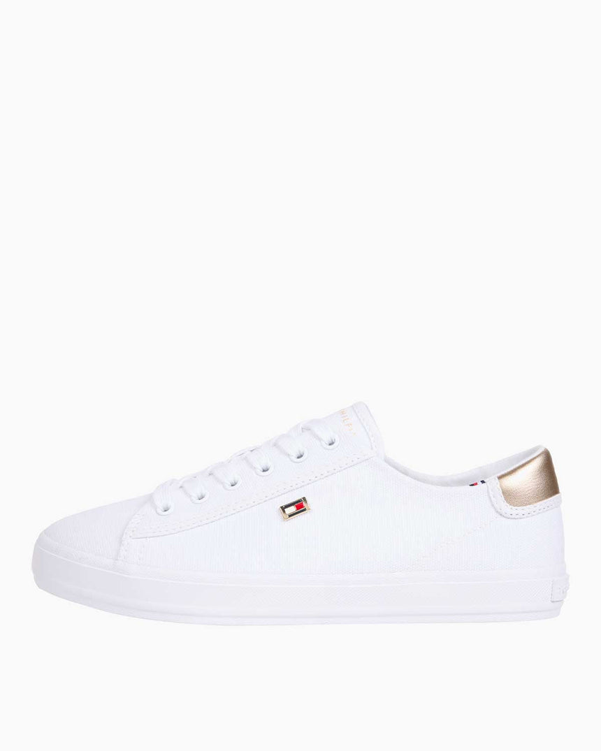 Tommy Hilfiger Canvas Lace Up Sneaker White