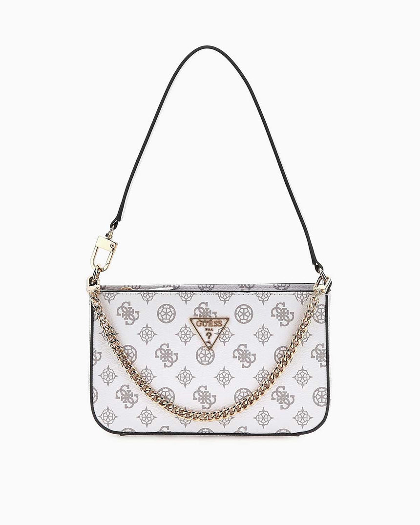 Guess Noelle Zincir Aksesuarlı Omuz Çantası White Logo