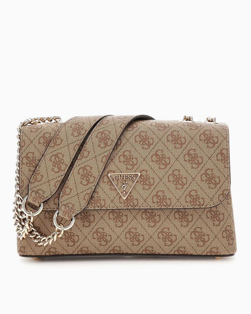 Guess Eco Erica Çıkartılabilir Askılı Kadın El Çantası Latte Logo