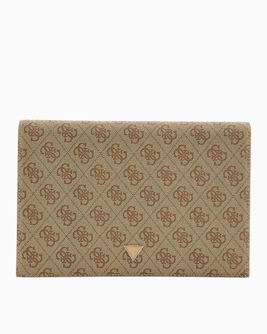 Guess Noreen Card Holder Portföy El Çantası Latte Logo