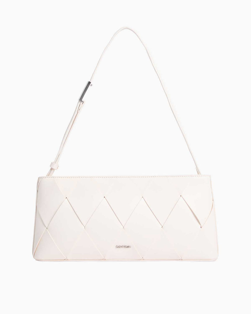 Calvin Klein Elongated Shoulder Bag Omuz Çantası Chalk