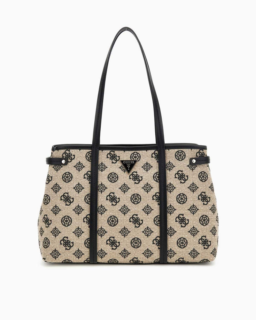 Guess Flap Monogram Omuz Çantası Black Logo