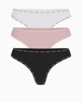 Guess 3Pack Basic Logolu Külot Pink White Black Com