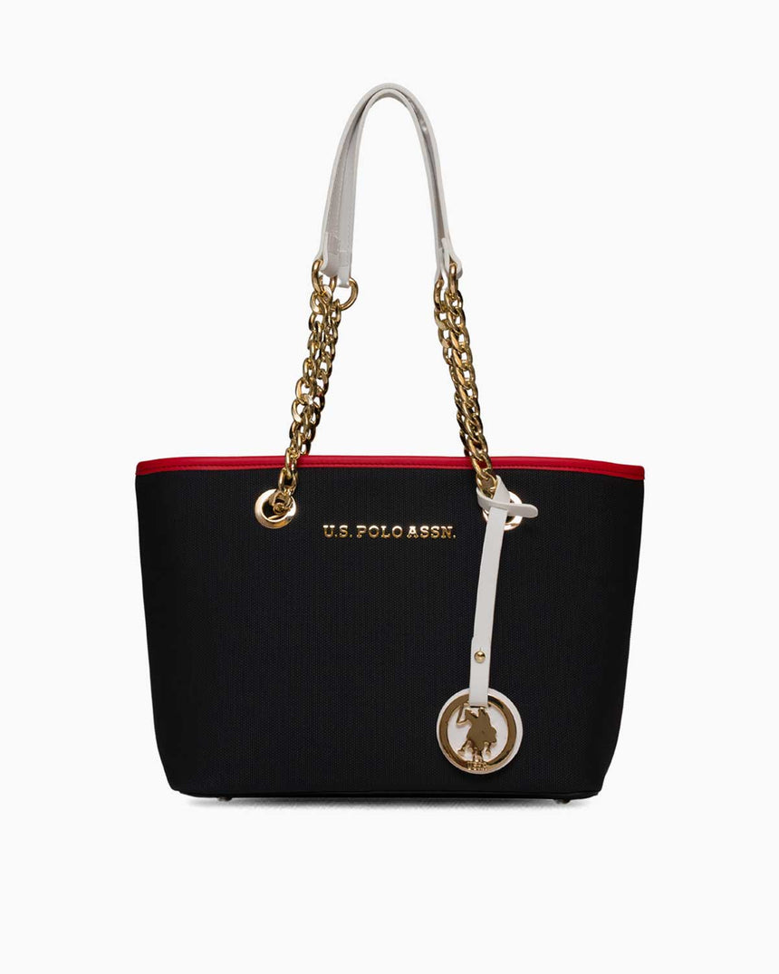 Us Polo Assn Zincir Detaylı Omuz Çantası Lacivert - Kırmızı - Beyaz