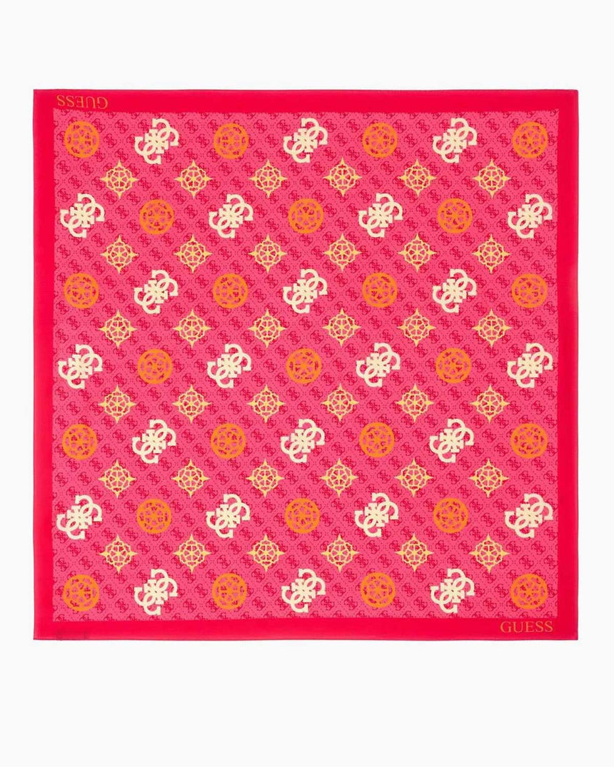 Guess Foulard Monogram Eşarp Fuchsia Logo Multi