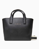 Tommy Hilfiger Logo Bantlı Mini Tote Kadın El Çantası Black