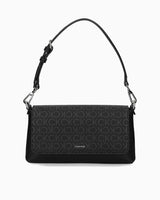 Calvin Klein Must Monogram Baskılı Omuz Çantası Black Monogram Pu