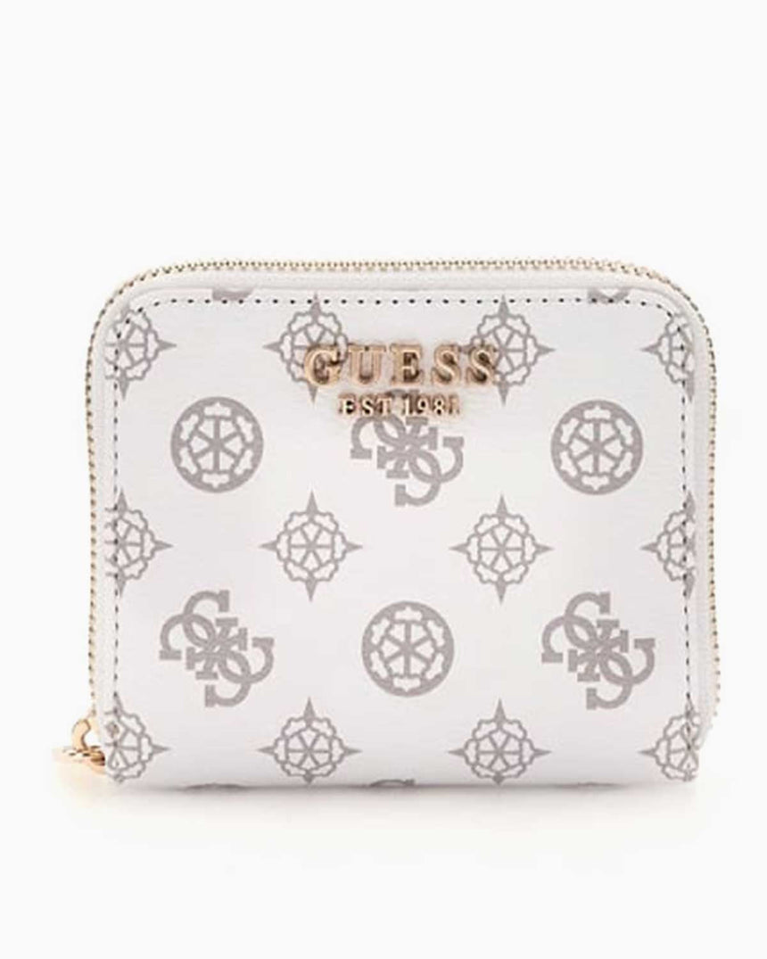 Guess Laurel Logo Baskılı Mini Cüzdan White Logo