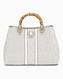 Guess Satchel Monogram Detaylı El Çantası Natural / Dove Logo