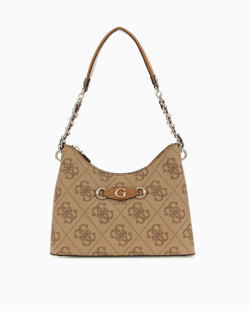 Guess Izzy Monogram Omuz Çantası Latte Logo