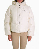 Guess Jacke Jakarlı Kadın Aktif Şişme Mont 4G JACQUARD PEARL WH