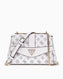 Guess Dorys Convertible Logo Desenli Çapraz Askılı Çanta White Logo