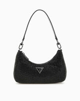 Guess Zalina Flap Taşlı Omuz Çantası Black