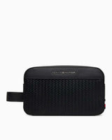 Tommy Hilfiger Örgü Desenli Erkek Washbag Black