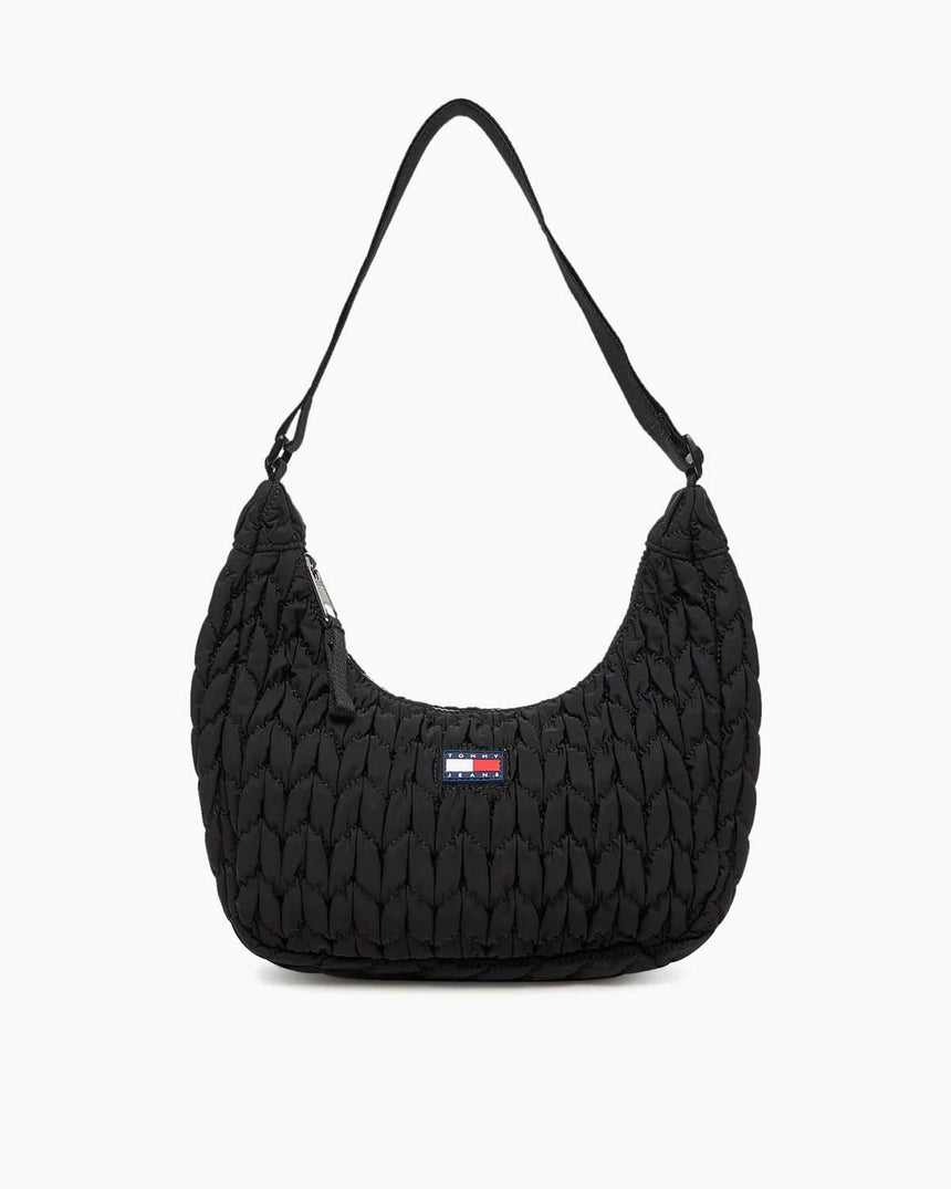 Tommy Hilfiger X-Body Kapitone Şehirli Kadın Omuz Çantası Black