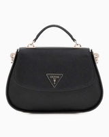 Guess Eco Jazlynn Handle Flap Kapaklı El Çantası Black
