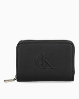 Calvin Klein Kabartmalı Fermuarlı Orta Boy Kadın Cüzdan Na Black