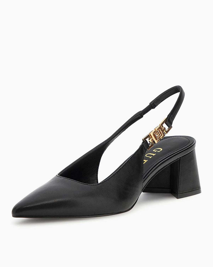 Guess Zabela3 Logo Detaylı Kalın Topuklu Stiletto Black