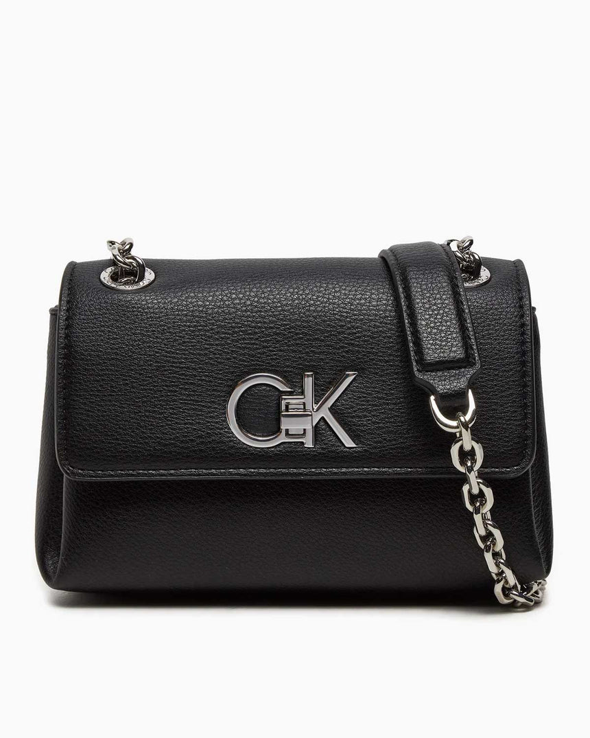 Calvin Klein Convertible Shoulder Zincir Detaylı Omuz Çantası CK Black