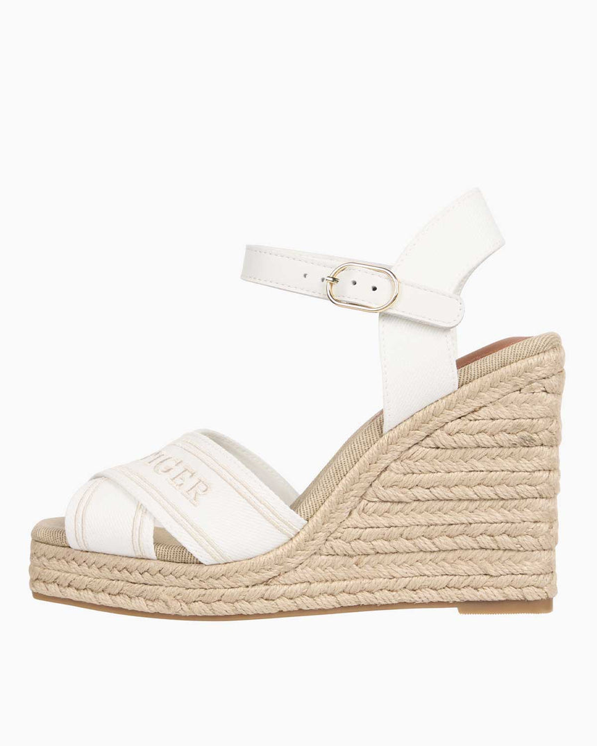 Tommy Hilfiger Wedge Espadrilles High Wedge Terlik Ecru
