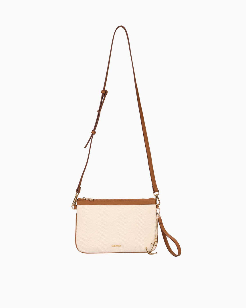 Nautica Logolu Omuz Çantası Bej - Taba