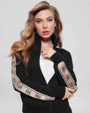 Guess Britney Logo Şeritli Fermuarlı Sweatshirt