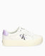 Calvin Klein Flatform Lace Up Sneakers Bright White/Pastel Lilac/Creamy