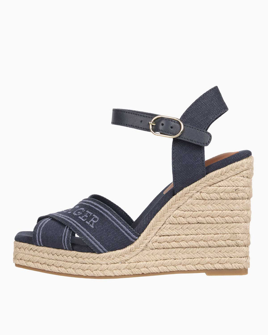 Tommy Hilfiger Wedge Espadrilles High Wedge Terlik Space Blue