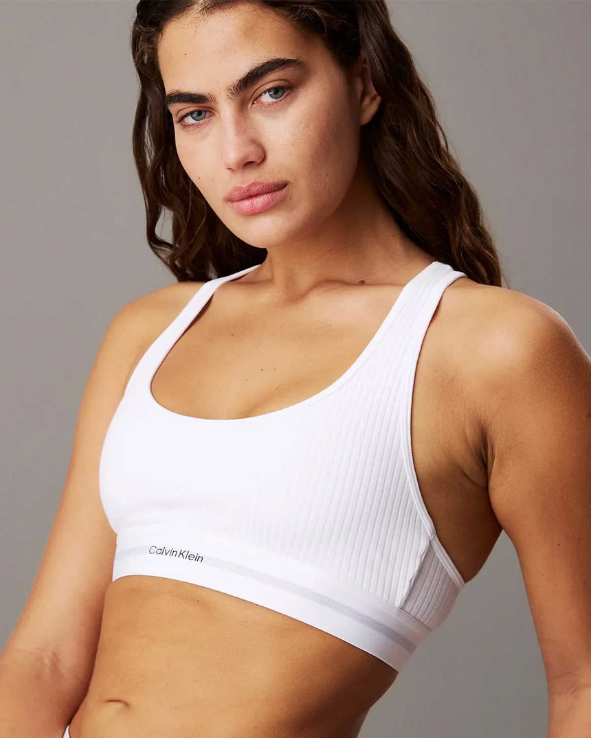 Calvin Klein Lightly Lined Logolu Bralet White