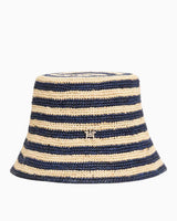 Tommy Hilfiger Yaz Tığ İşi Kadın Balıkçı Şapkası Stripe Space Blue