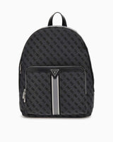 Guess Milano Compact Monogram Logolu Sırt Çantası Coal Black