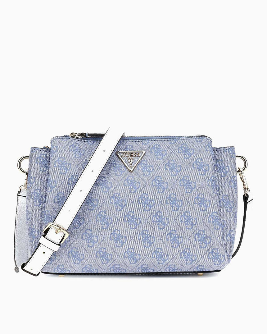 Guess Noelle Compartment Crossbody Çapraz Askılı Çanta Light Blue Logo