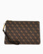 Guess Hull Medium Pouch Monogram Portföy Çanta Brown/Ochre