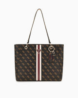 Guess Noelle Katey Flap Logolu Omuz Çantası Brown Logo