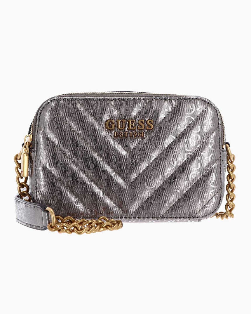Guess Jania Logolu Zincirli Çapraz Askılı Çanta Pewter