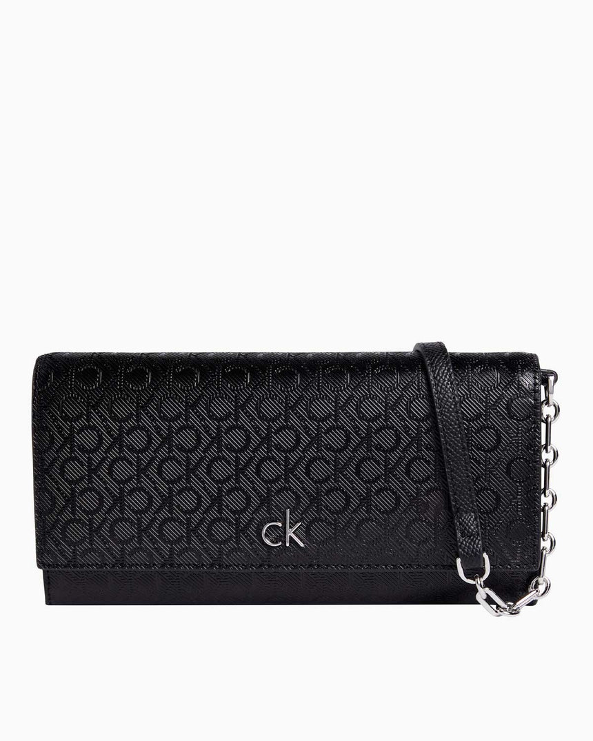 Calvin Klein Daily Wallet Minibag Zincir Detaylı Çapraz Askılı Çanta Classic Mono Black