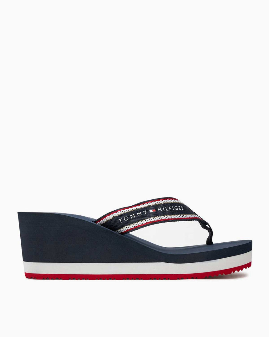 Tommy Hilfiger Wedge Beah Topuklu Parmak Arası Terlik Space Blue
