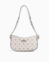 Guess Evelune Top Zip Shoulder Bag El Çantası Cream Logo